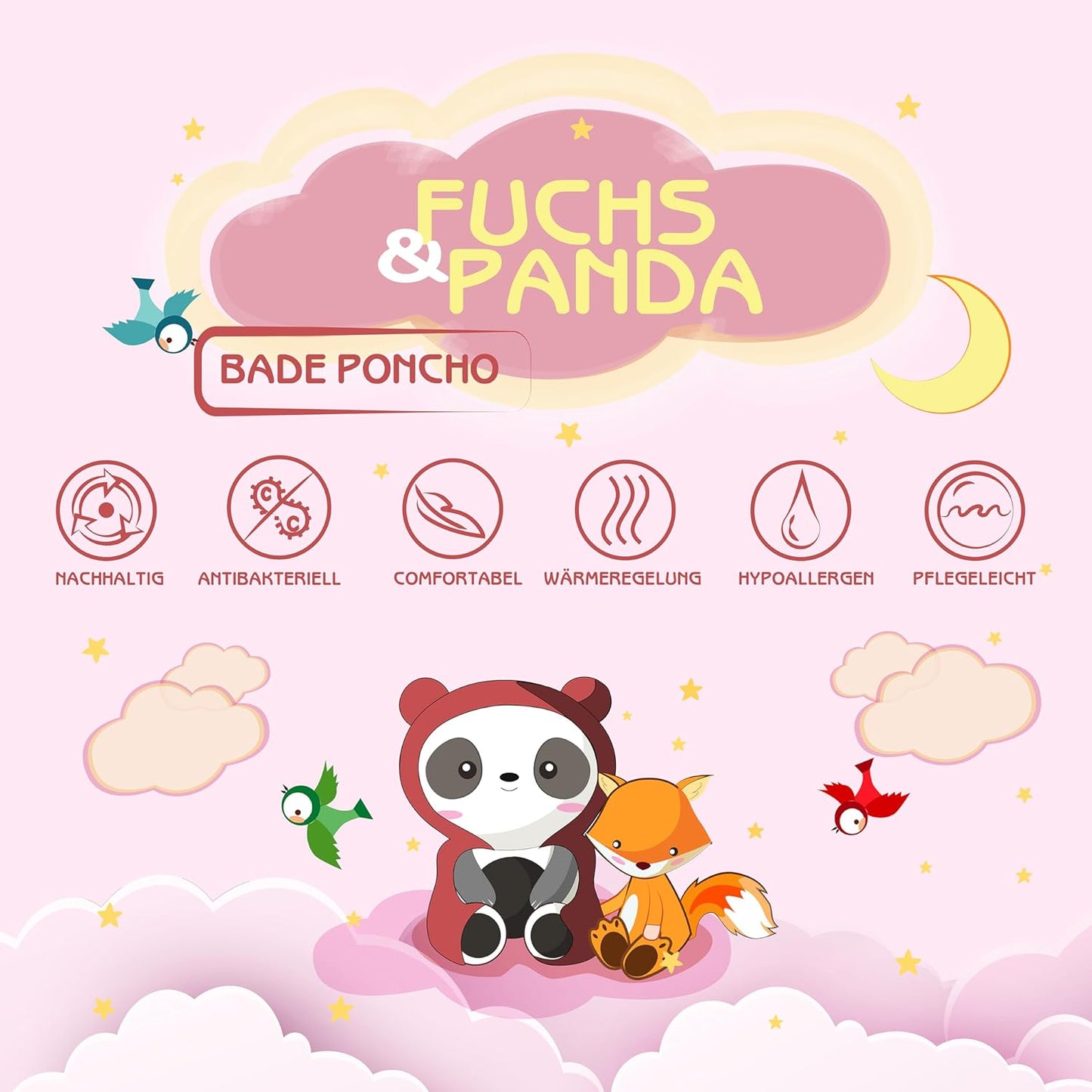 Badeponcho für Kinder, Pfingstrose