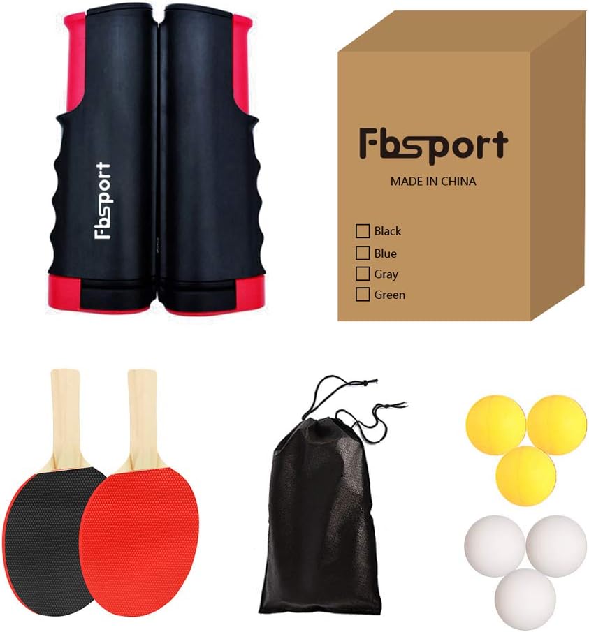 Tischtennis-Set mit Schlägern, Netz und sechs Bällen