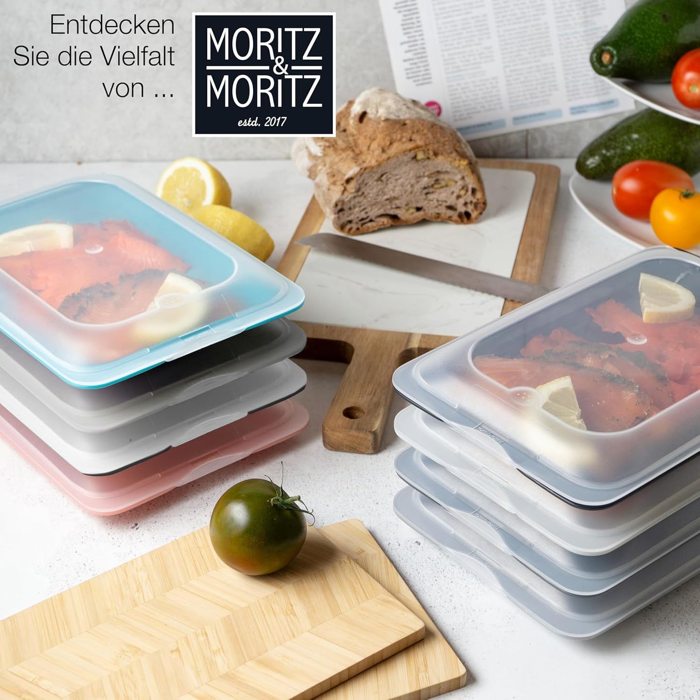 Stapelbare Aufschnittboxen, Bunt 8er Pack