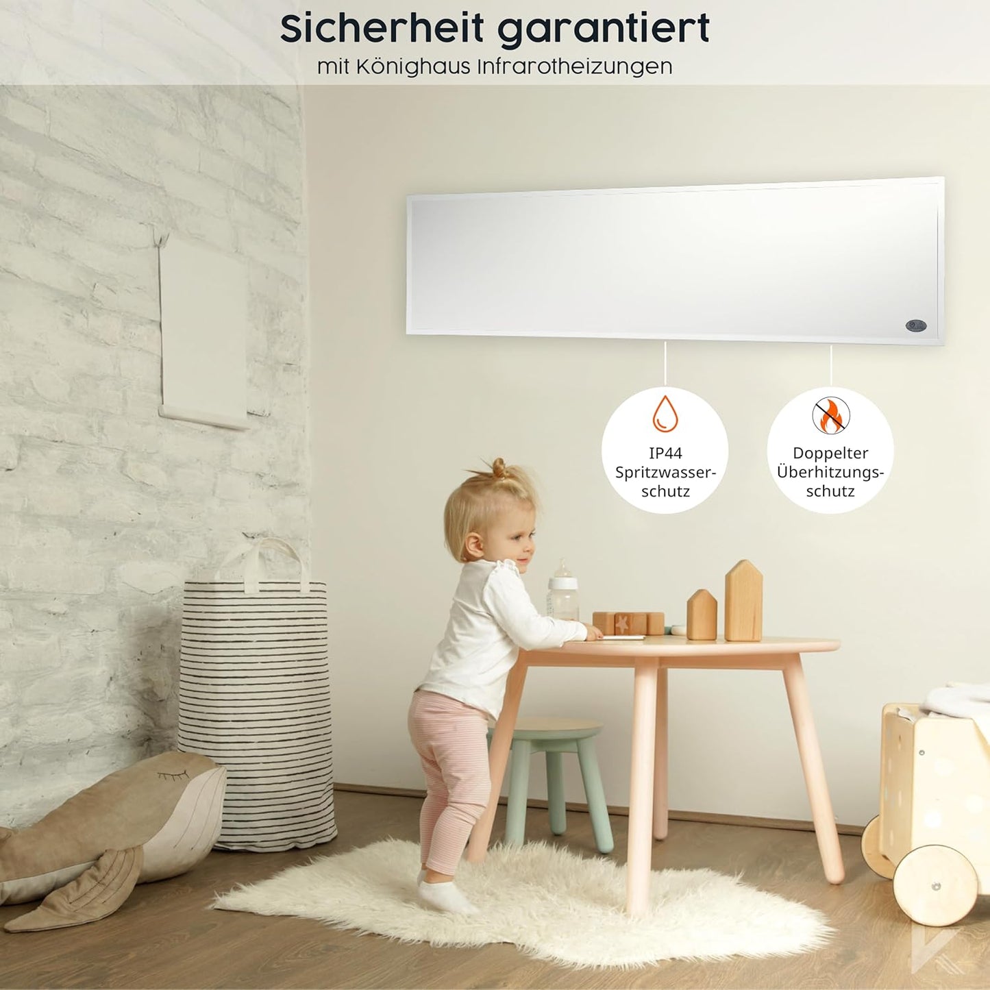 Infrarotheizung, 450 Watt – 120×30 cm Ohne Thermostat