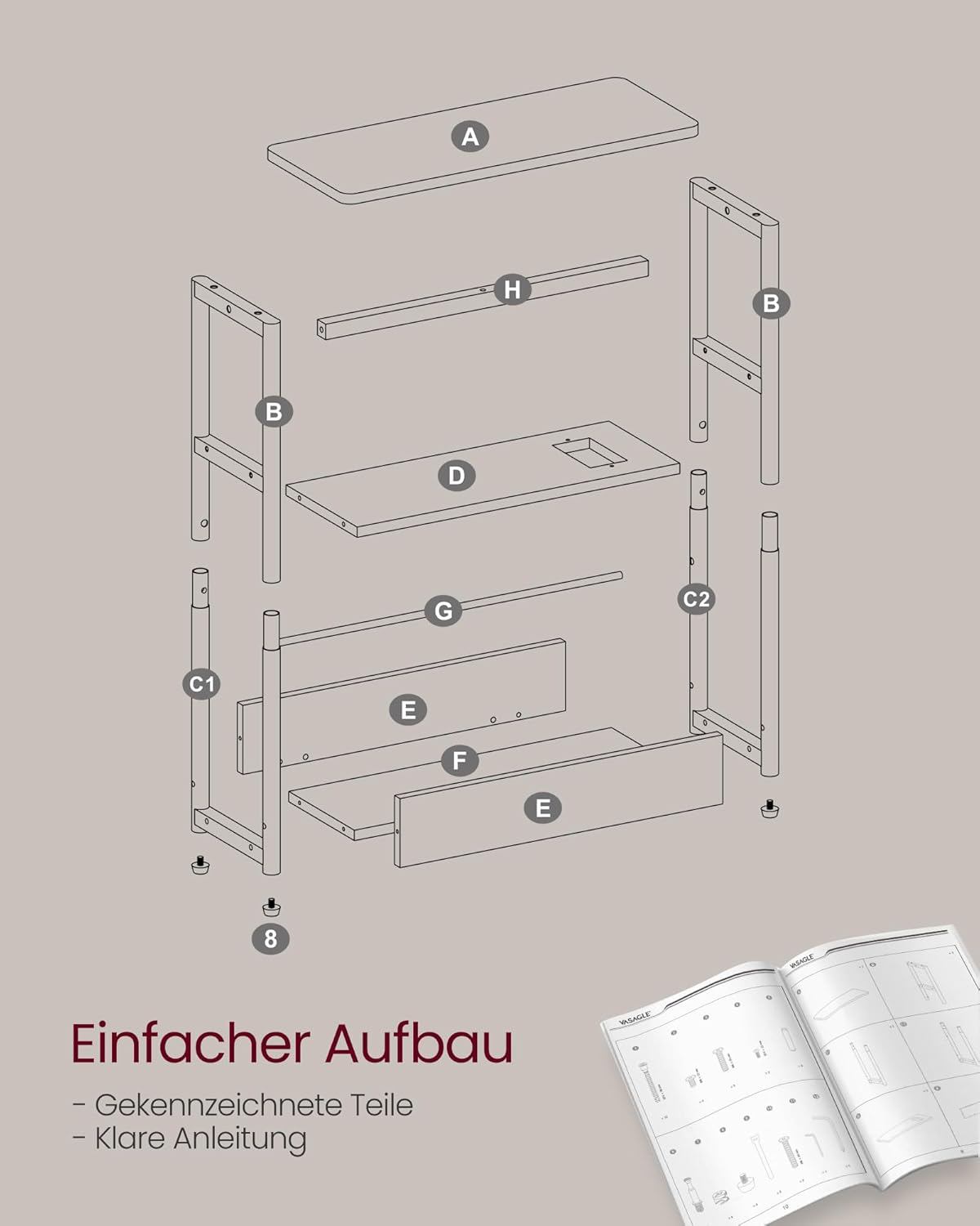 Beistelltisch - Connect, Ebenholzschwarz + Tintenschwarz