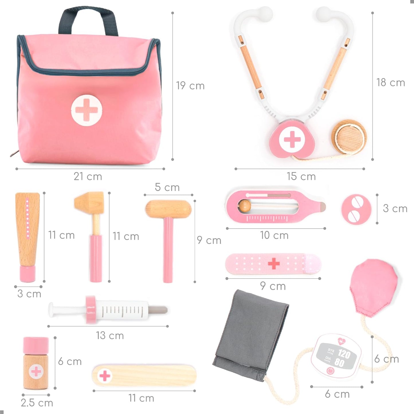 Mini Arztkoffer Spielset, 14-tlg., Rosa