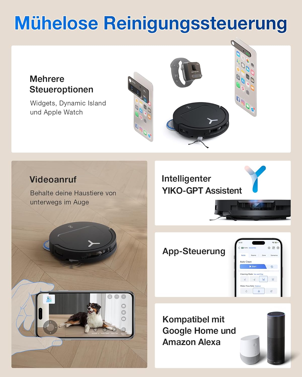 Deebot T50 Pro Saugroboter mit Wischfunktion, T50 PRO Gen2 Schwarz