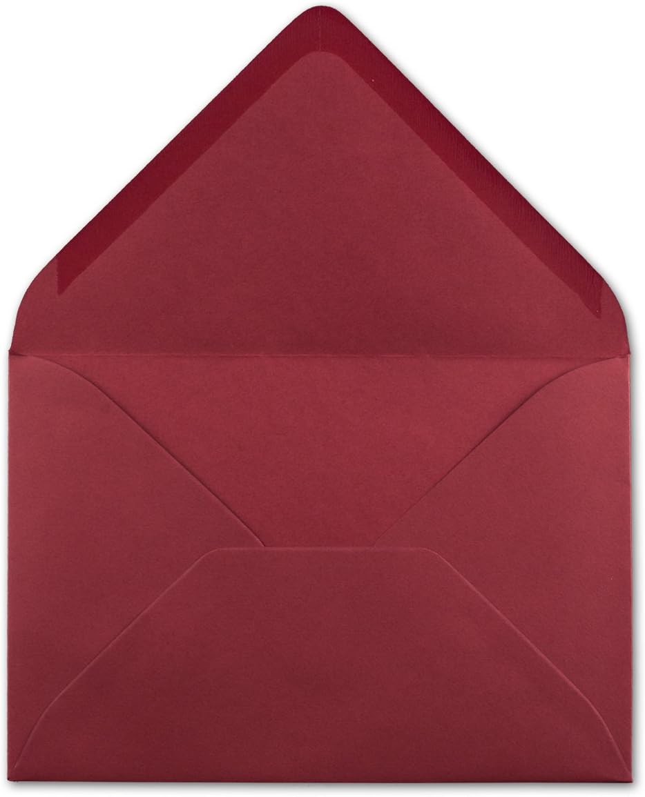 Briefumschläge DIN C6 (200 Stück), 200 Umschläge 14-Dunkelrot