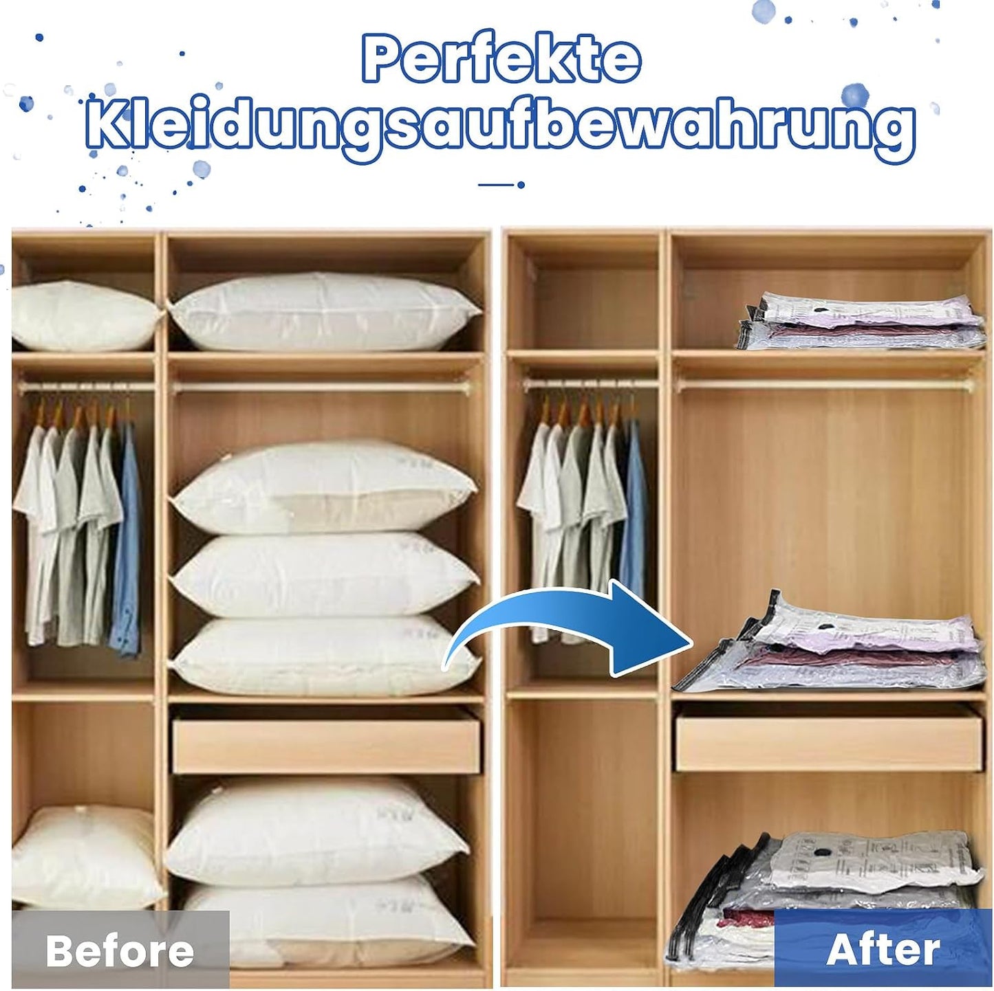 Vakuumbeutel 5er-Set für Kleidung, 5 Stück-XXL