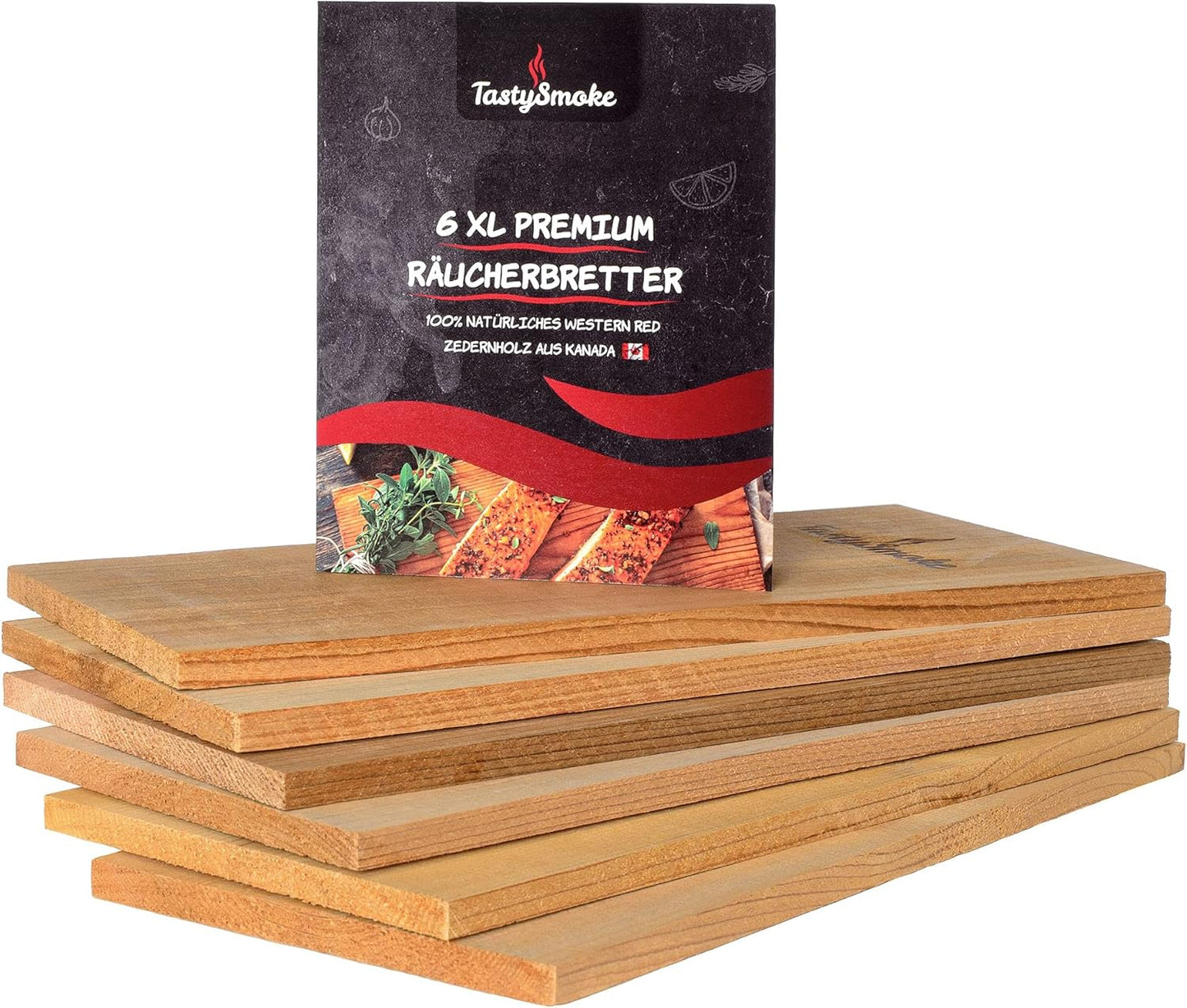6 Stück Zedernholz Räucherbretter, 6 Zedernholz