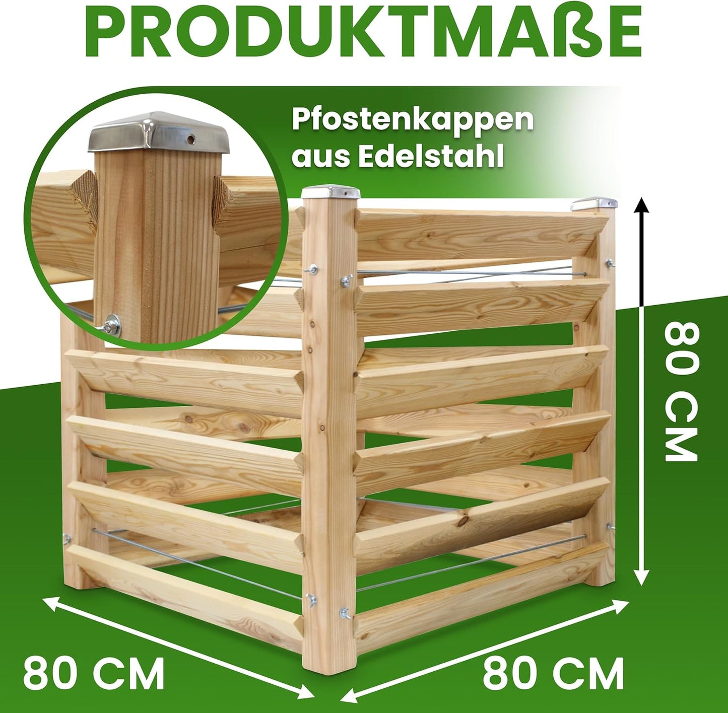 Holzkomposter, ca. 80x80 cm Höhe 80 cm