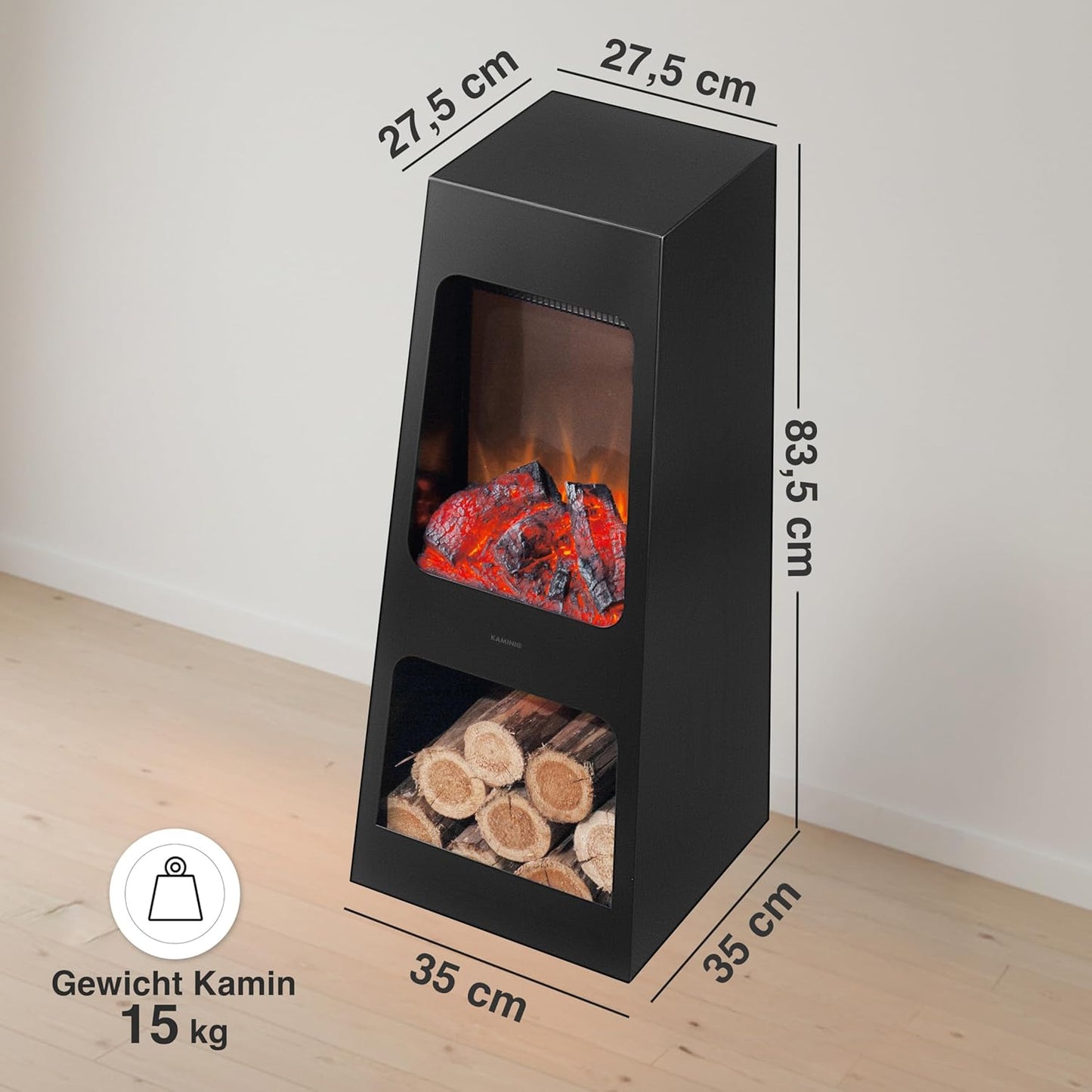 Elektrischer Kamin mit 3D-Flammeneffekt, Large