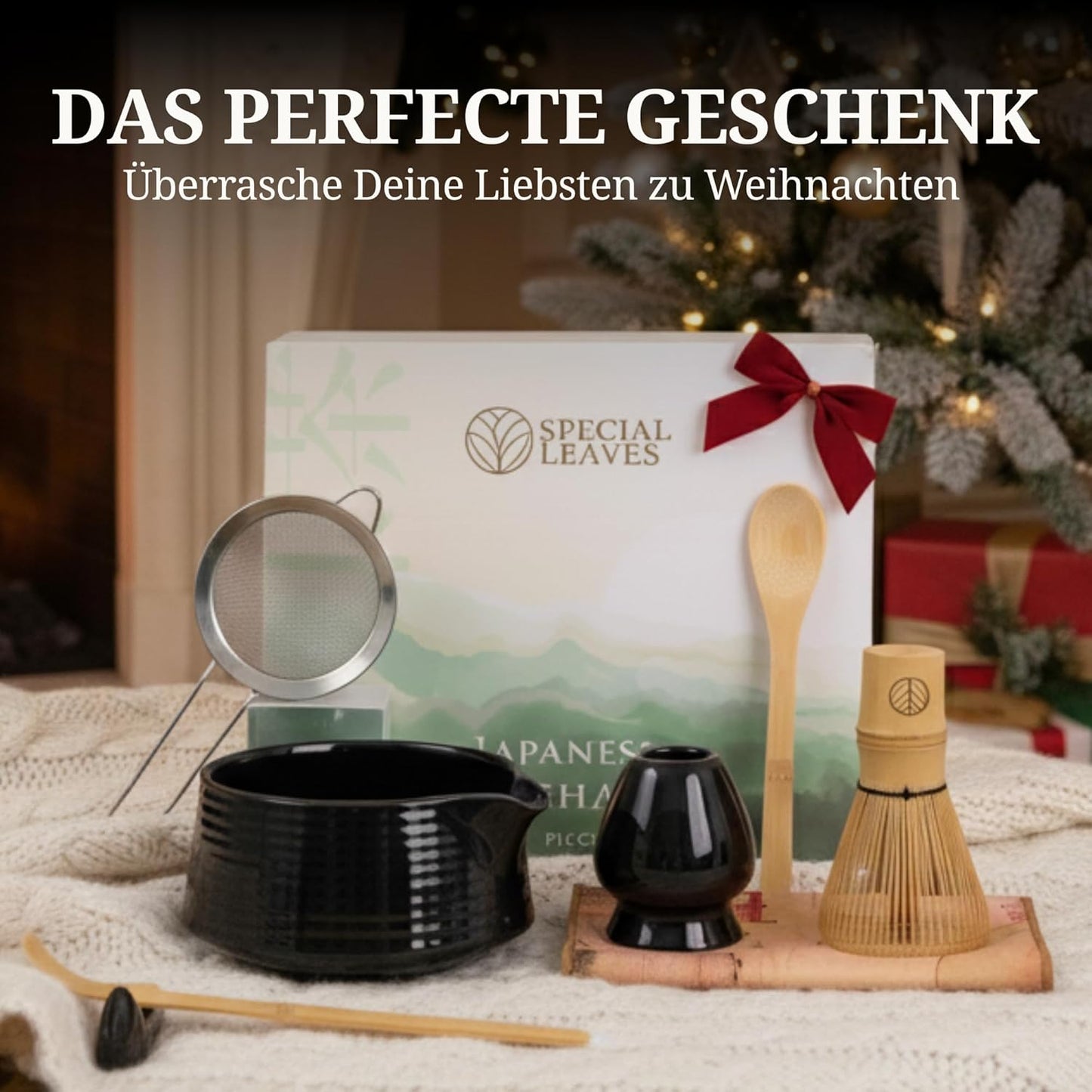 8-teiliges Matcha-Tee-Set, 8 teilig Schwarz