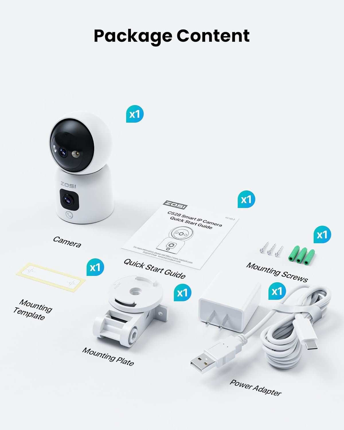 Überwachungskamera mit Dual-Objektiv und KI-Erkennung, Weiss 3MP+3MP Dual Kamera