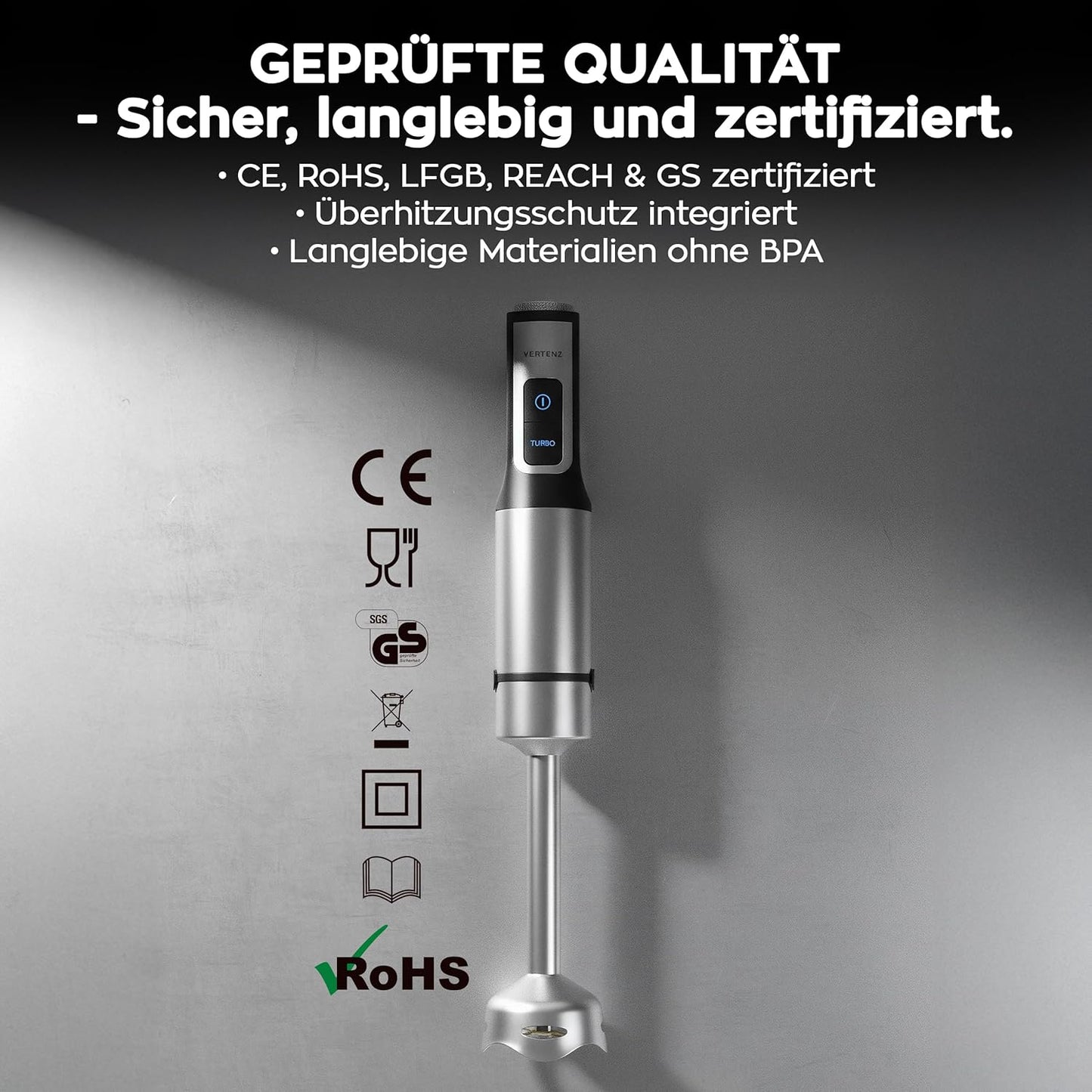 Stabmixer-Set mit 8 Funktionen (1500W)