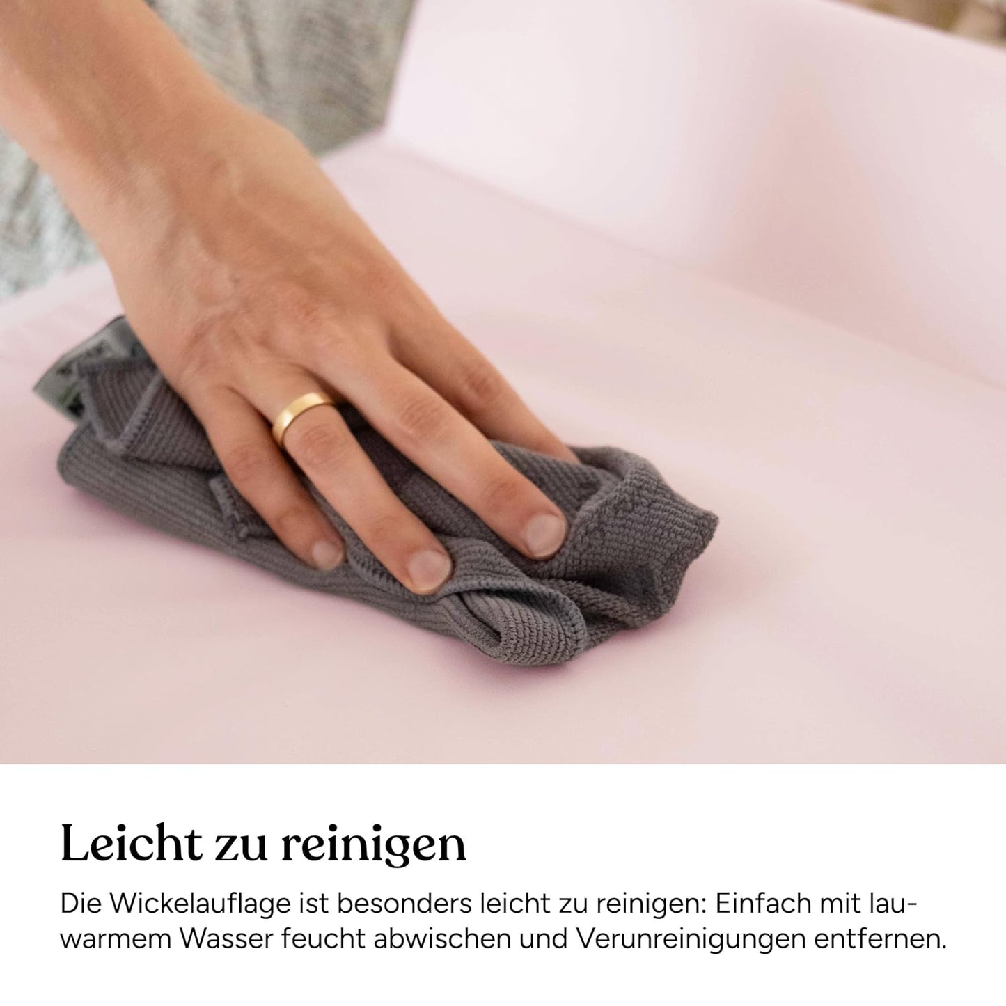 Abwaschbare Wickelauflage mit Keil, Beige 50 x 70 cm
