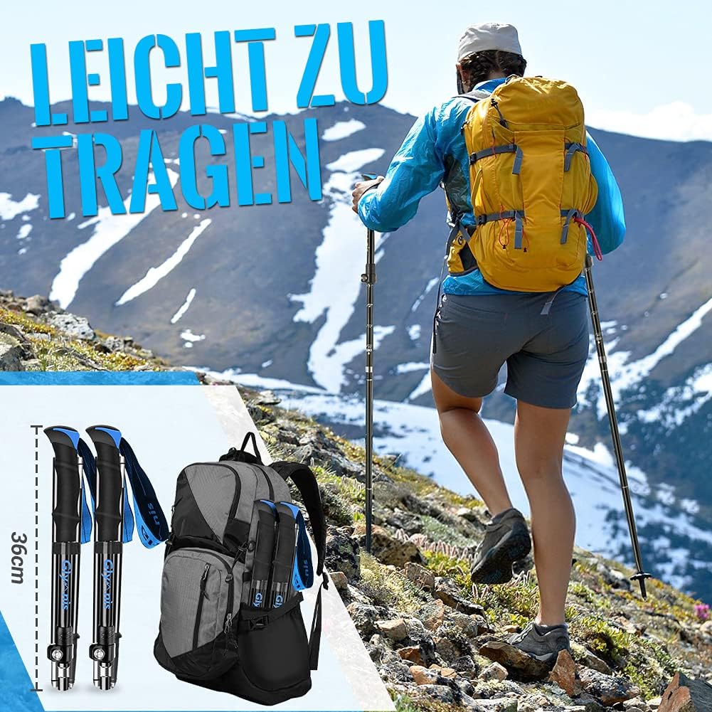 Faltbare und verstellbare Trekkingstöcke, Blau 110-130cm