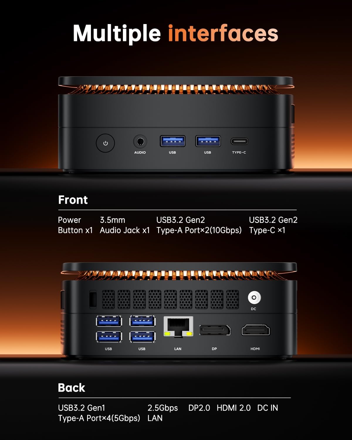 Hyper H1 Mini PC mit AMD Ryzen 7 6800H, 4K Triple Display, 32GB LPDDR5 512GB / AΜD Ryzen 7 6800H