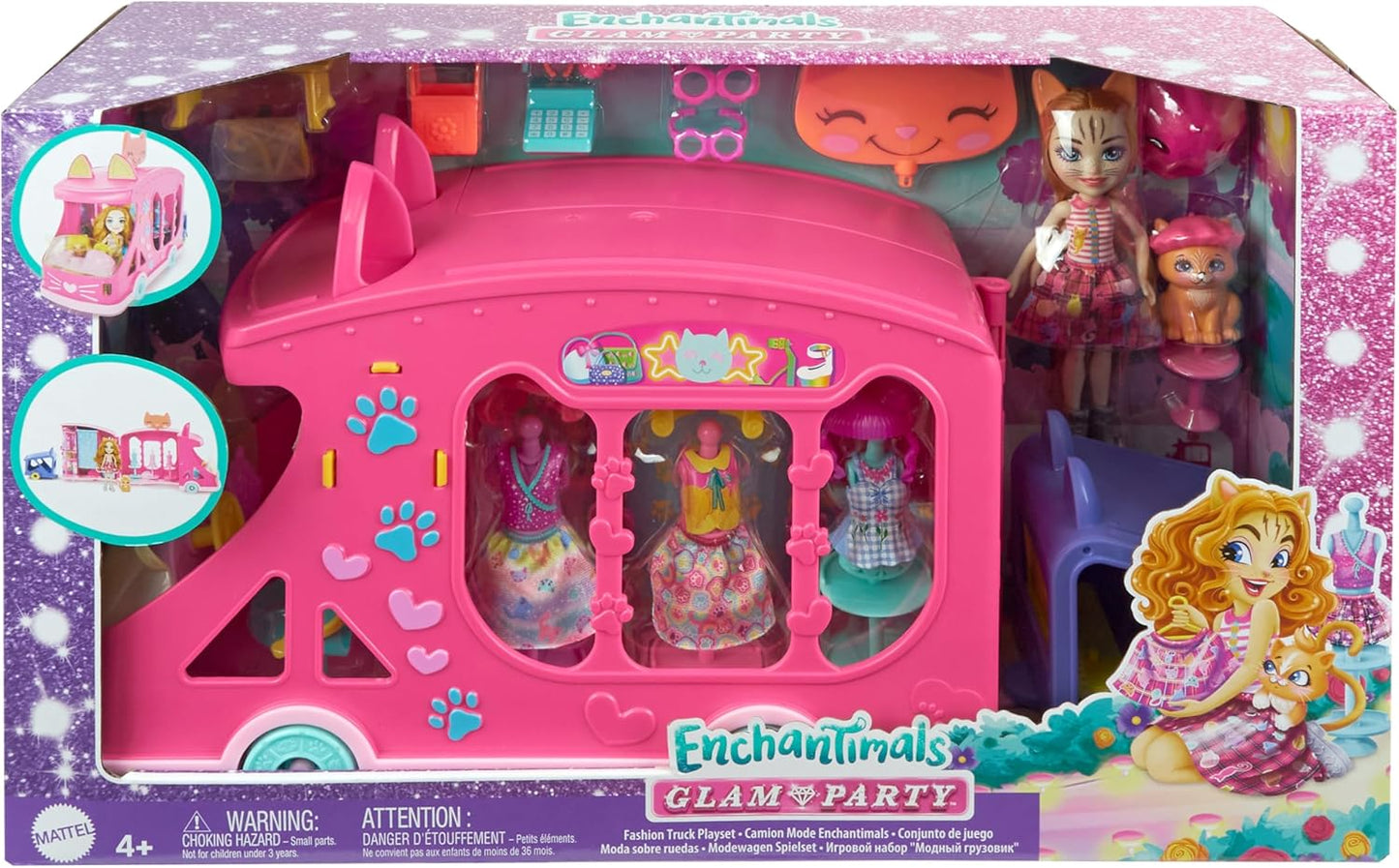 Glam Party Modewagen-Spielset mit Puppe und Zubehör, Glam Party, Puppe und Zubehör, Modewagen-Spielset
