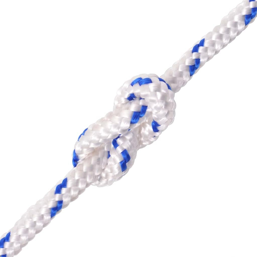 Bootsseil 8mm x 100m Festmacher-Seil, Weiss 0.8 cm ×10000 cm