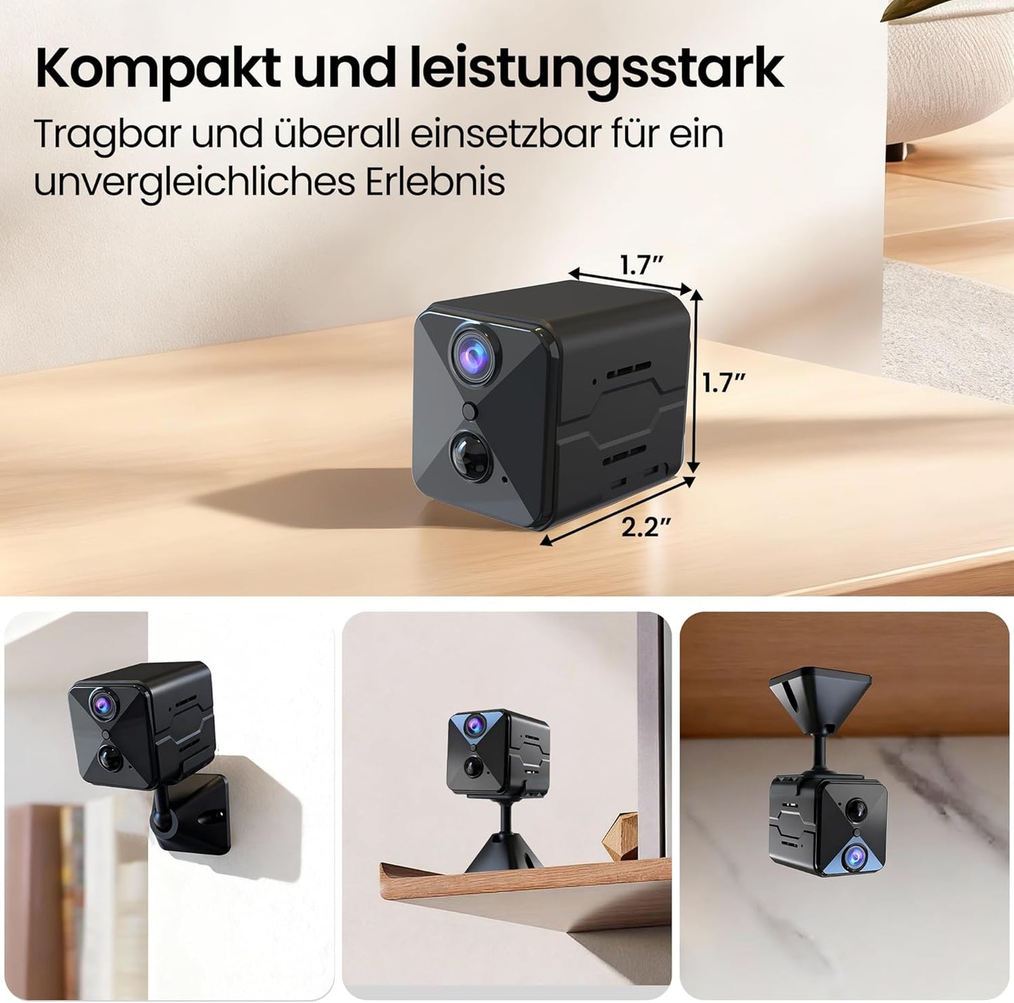 4K Mini Überwachungskamera E7 mit Bewegungsmelder