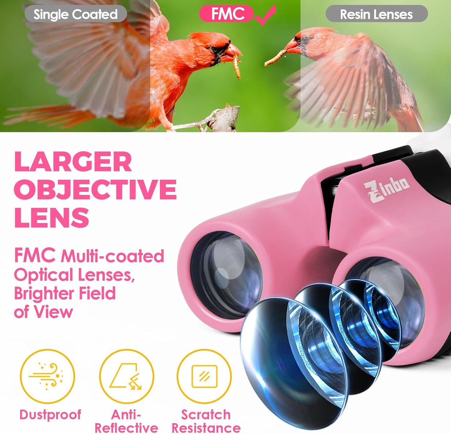 Fernglas für Kinder, Rosa