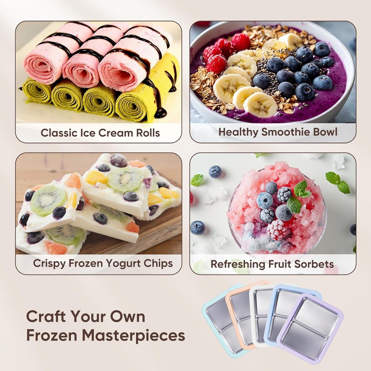 Eis Roll Maker Set, One Size Grün