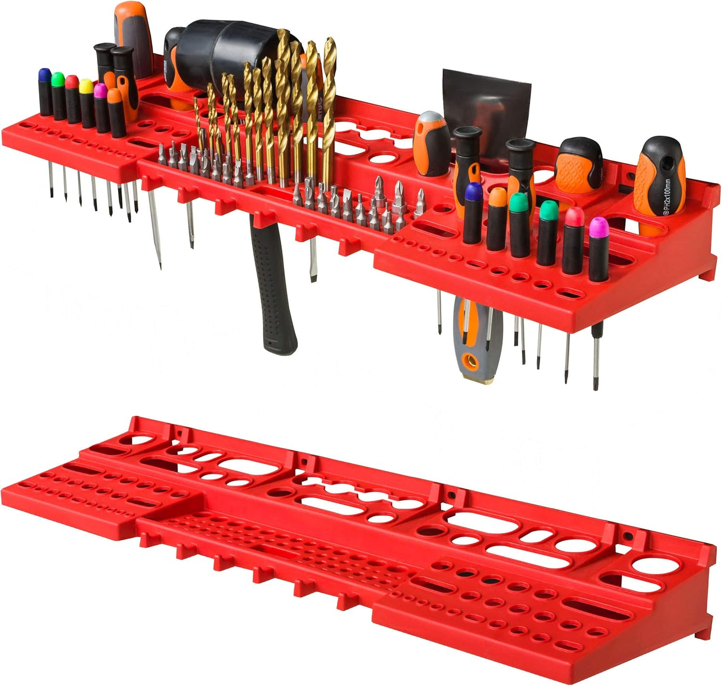 Werkstattregal mit Stapelboxen und Werkzeughalterungen, Itbnn600x4-u2001-mix32