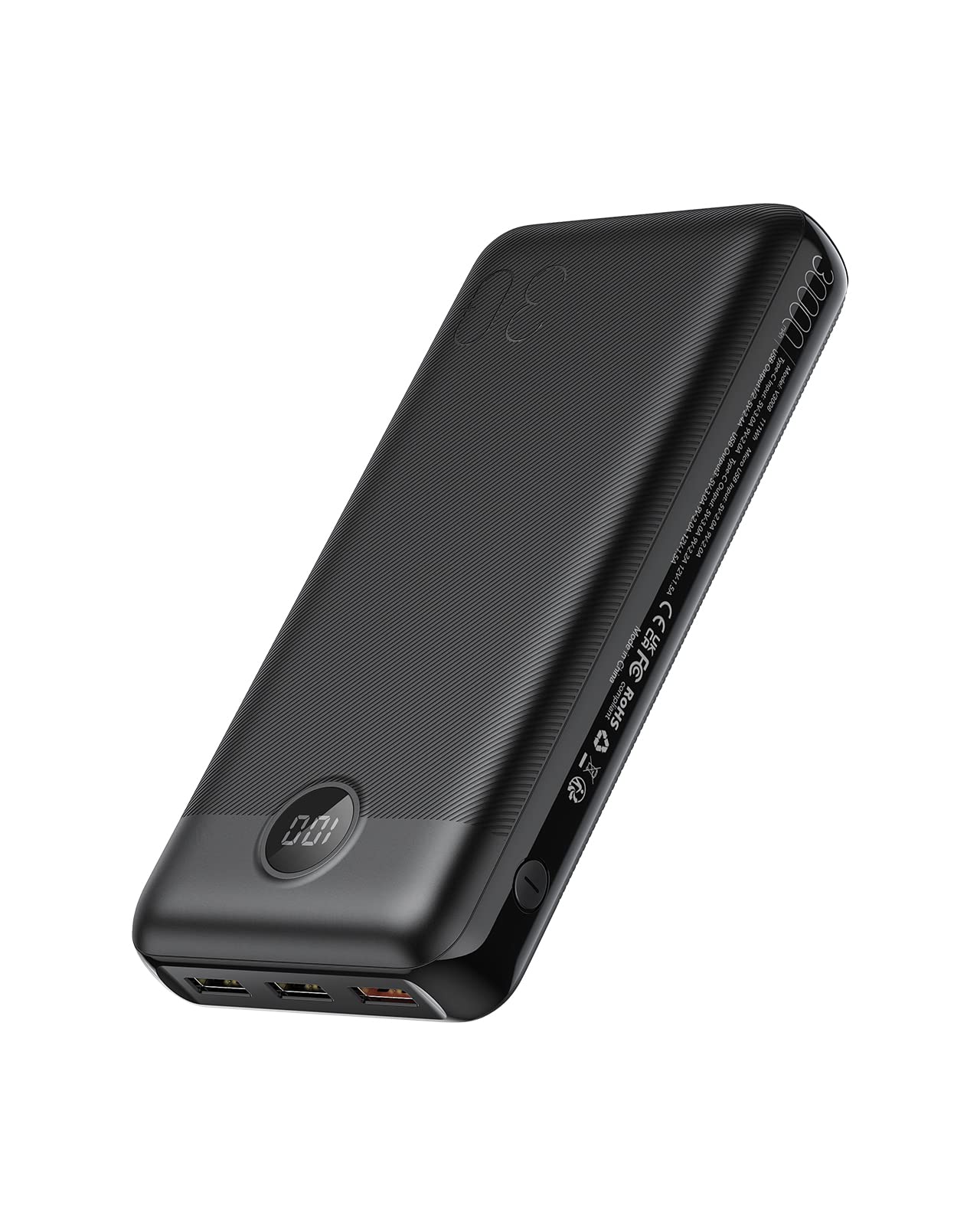 Tragbares Ladegerät 30000mAh, Schwarz