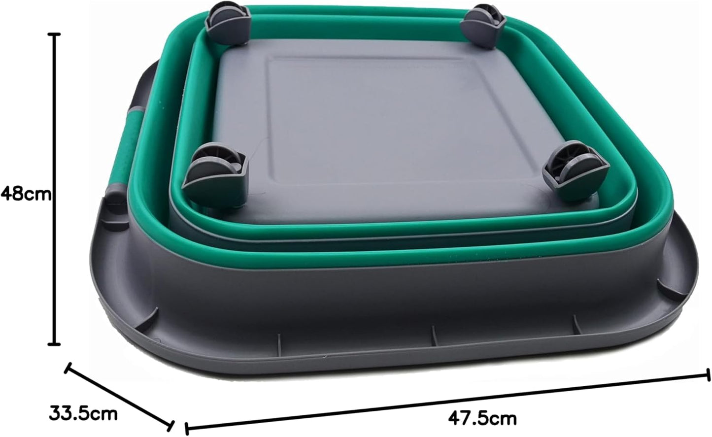 Faltbarer Wäschekorb, 1 Dark Grey/Bluish-green