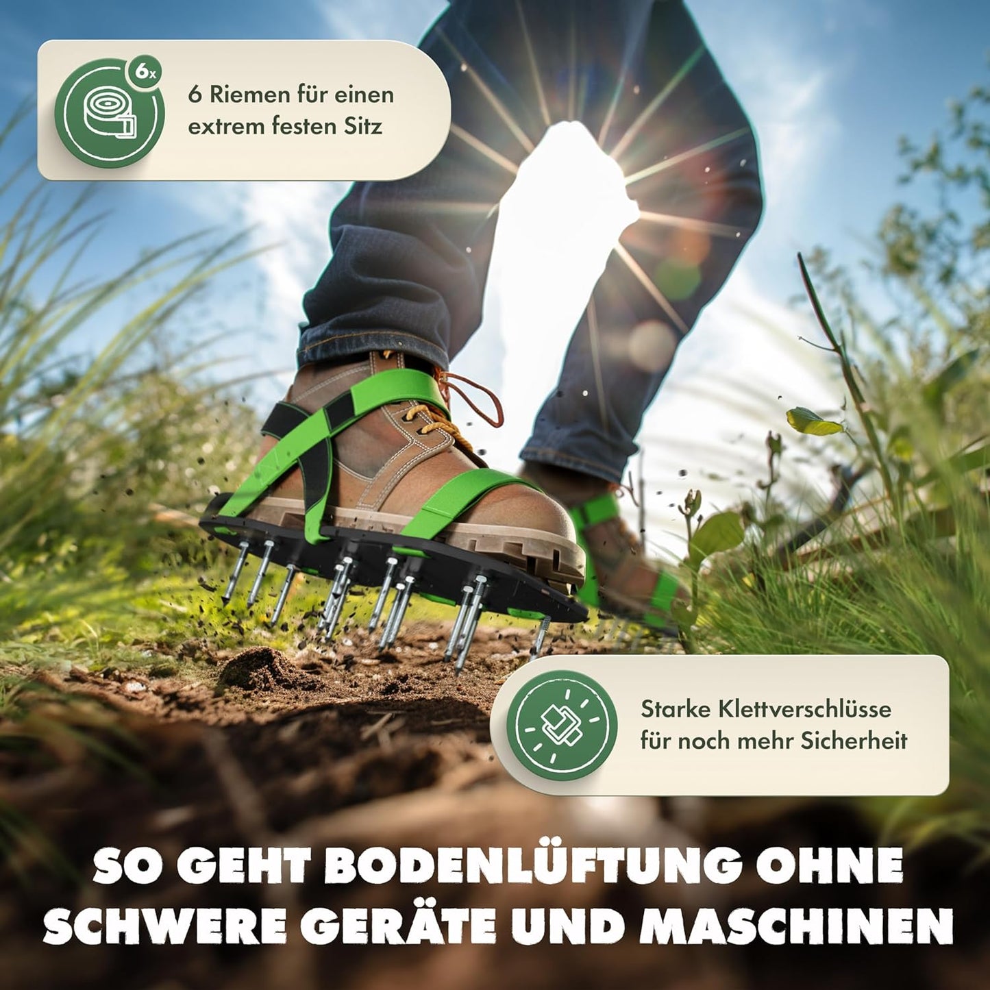 Nagelschuhe LF-RB, Klettverschluss - 1 Nagellänge