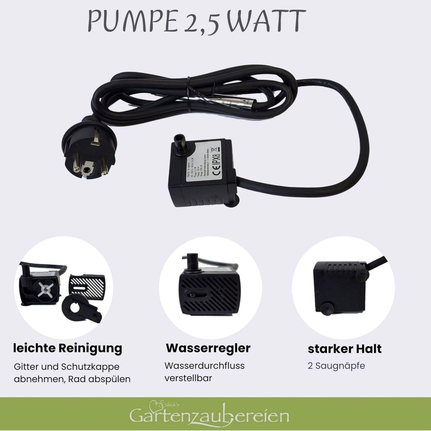 Möwen-Wasserspeier mit Pumpe
