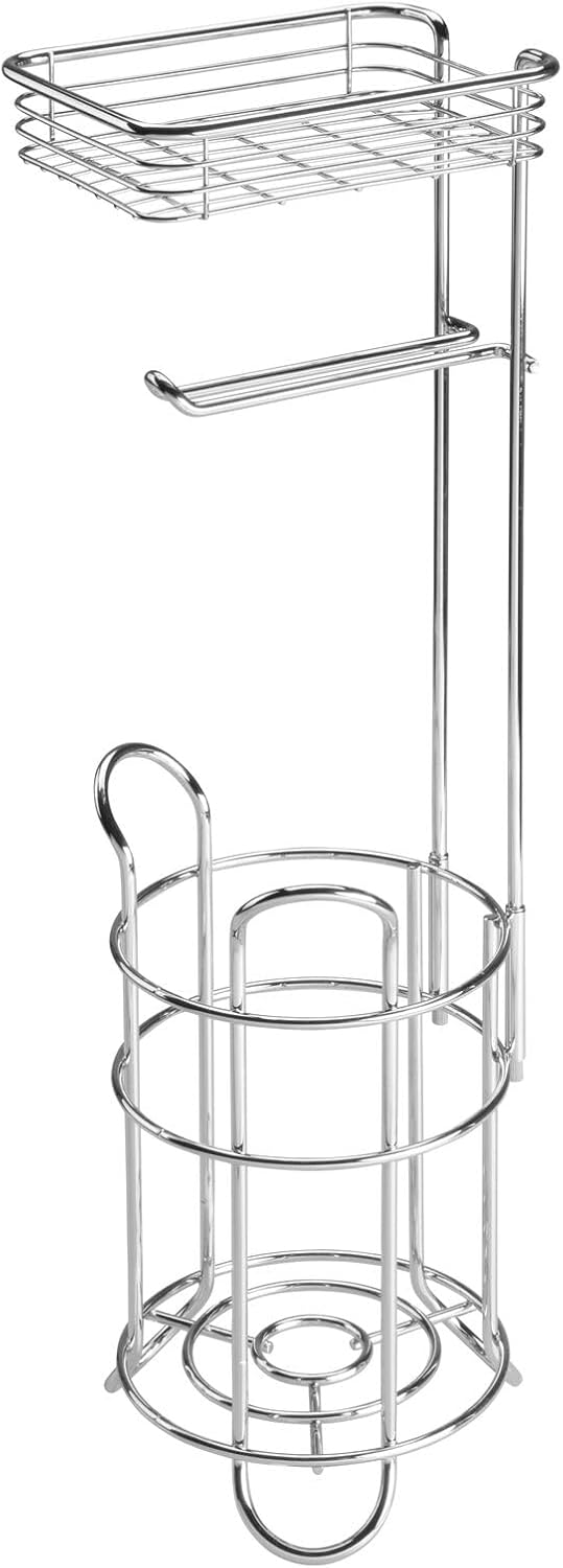 Toilettenpapierhalter mit Regal, Silberfarben