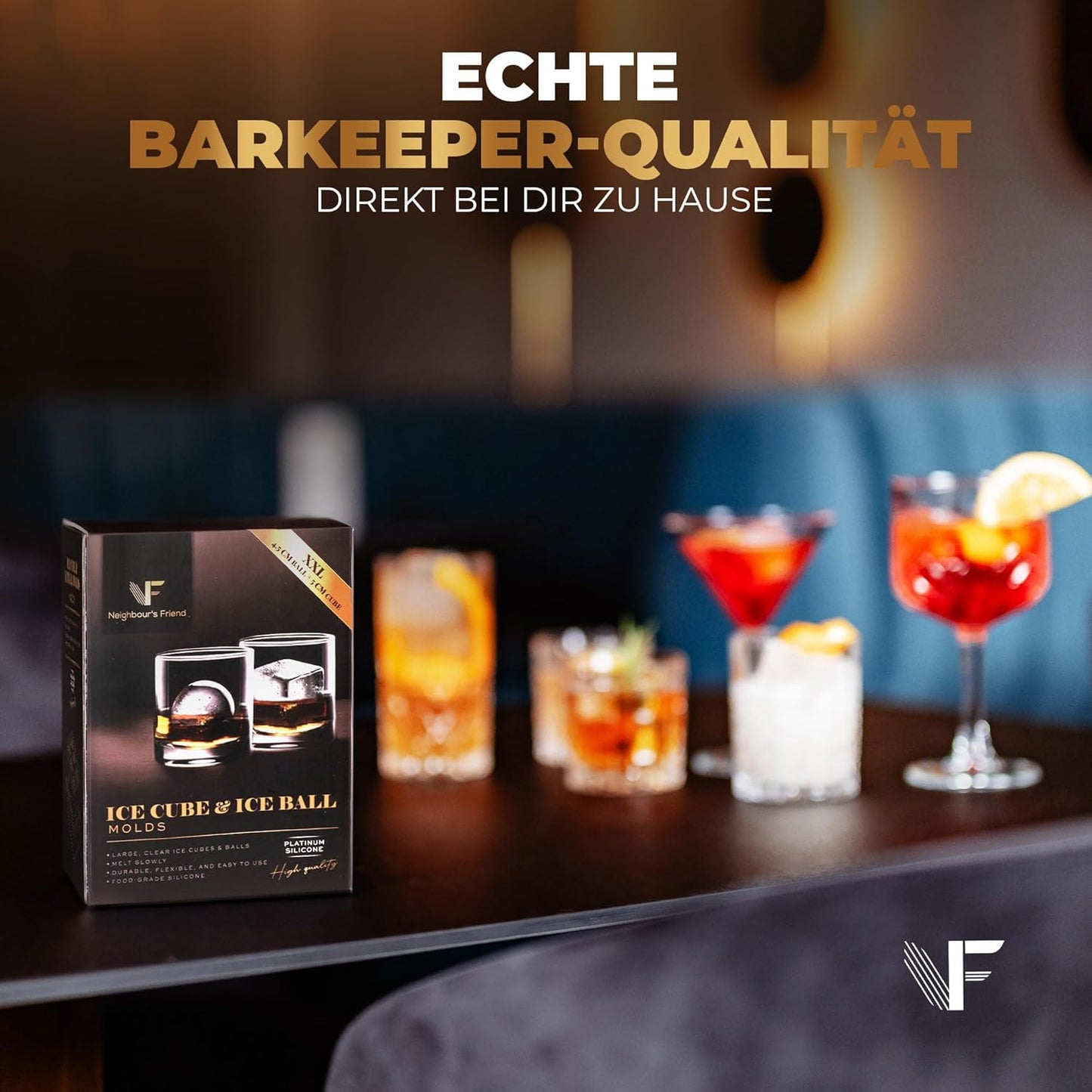Eiskugel- und Eiswürfelform Set, 1x Eiswürfelform + 1x Eiskugelform