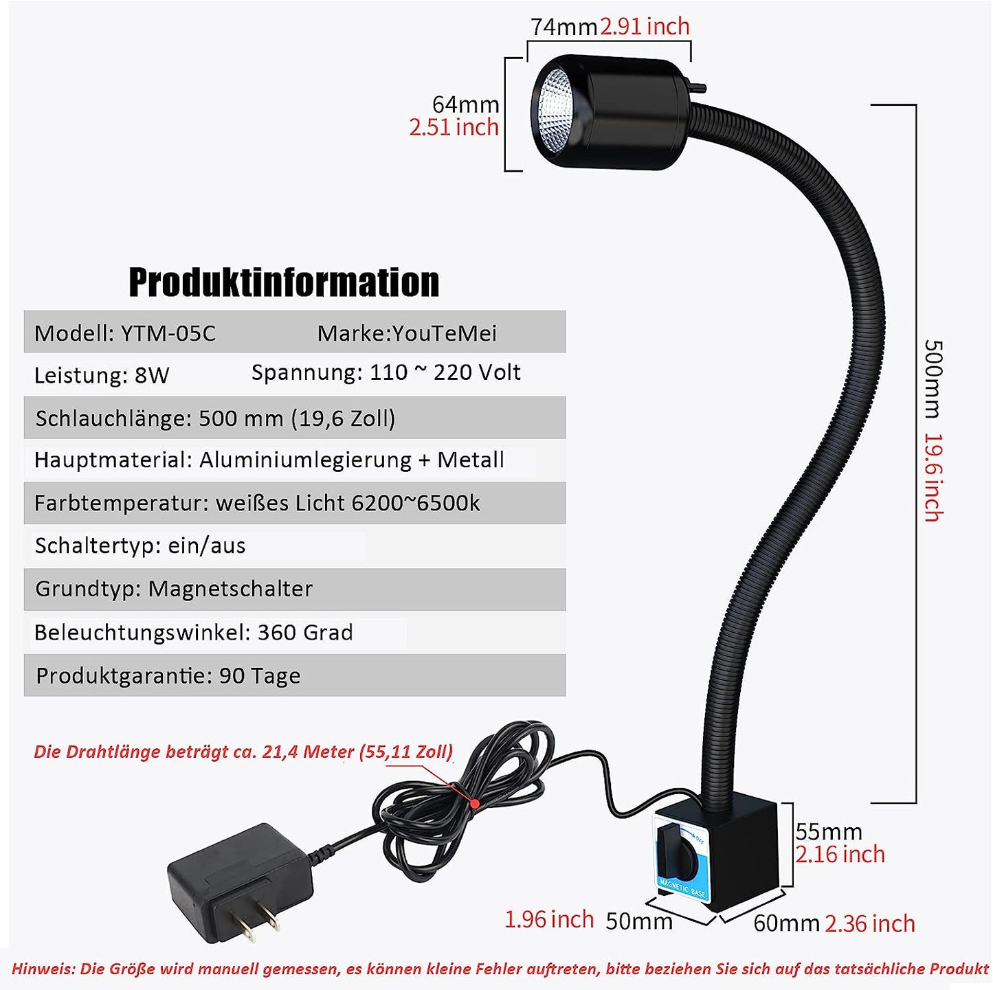 Maschinenlampe mit Magnetfuss