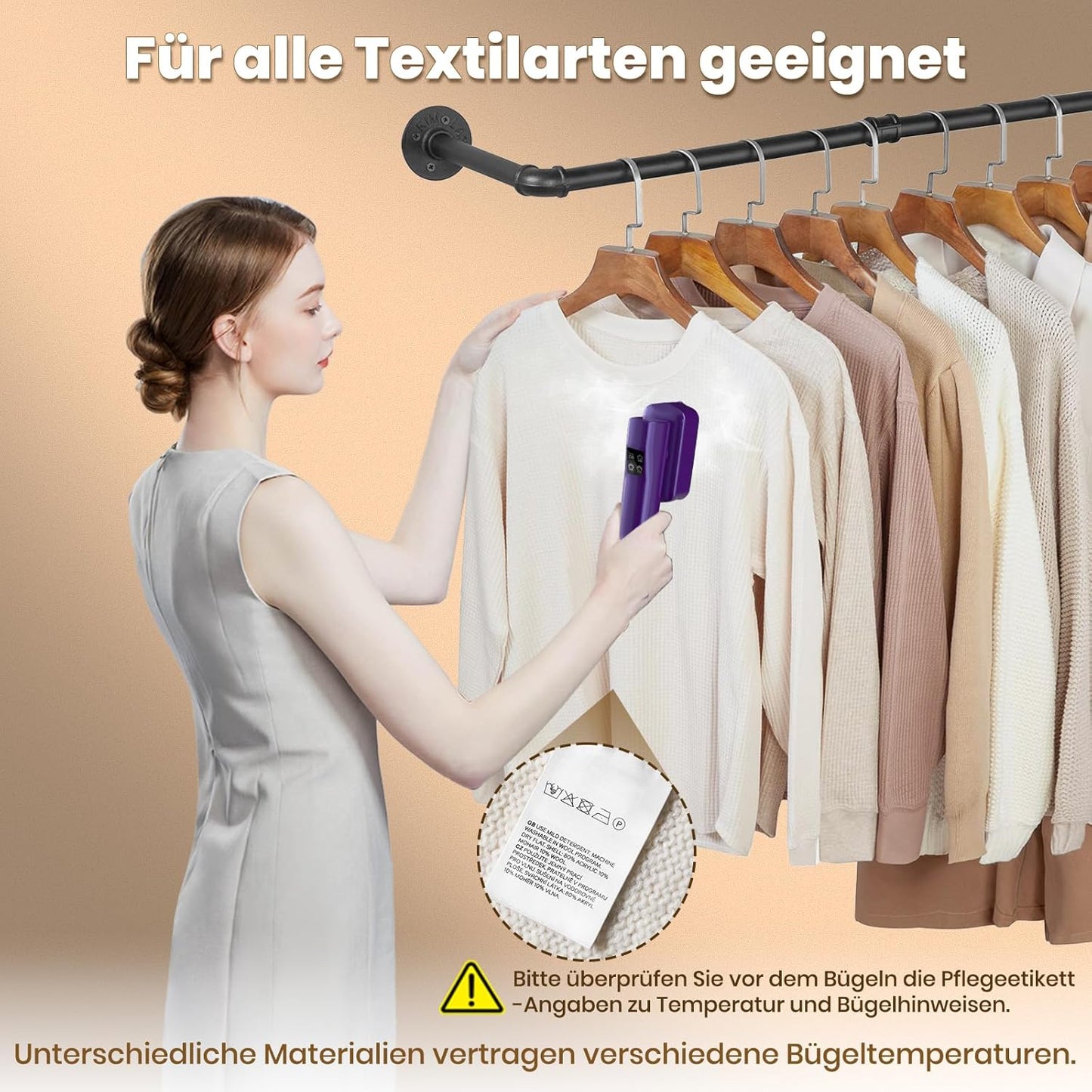 Tragbarer Reise-Dampfglätter, Purple
