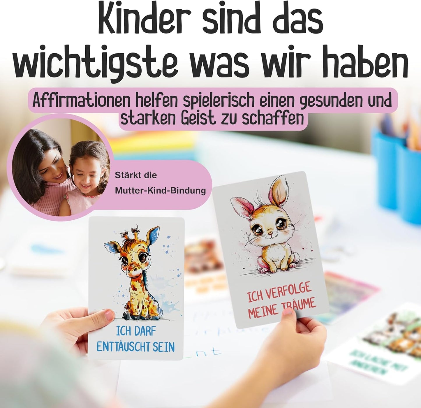 Affirmationskarten für Kinder, Rosa