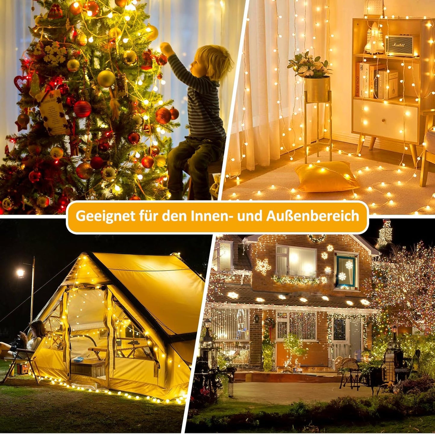 LED Lichterkette mit Fernbedienung mit 100 Lichter, dimmbar, Timerfunktion