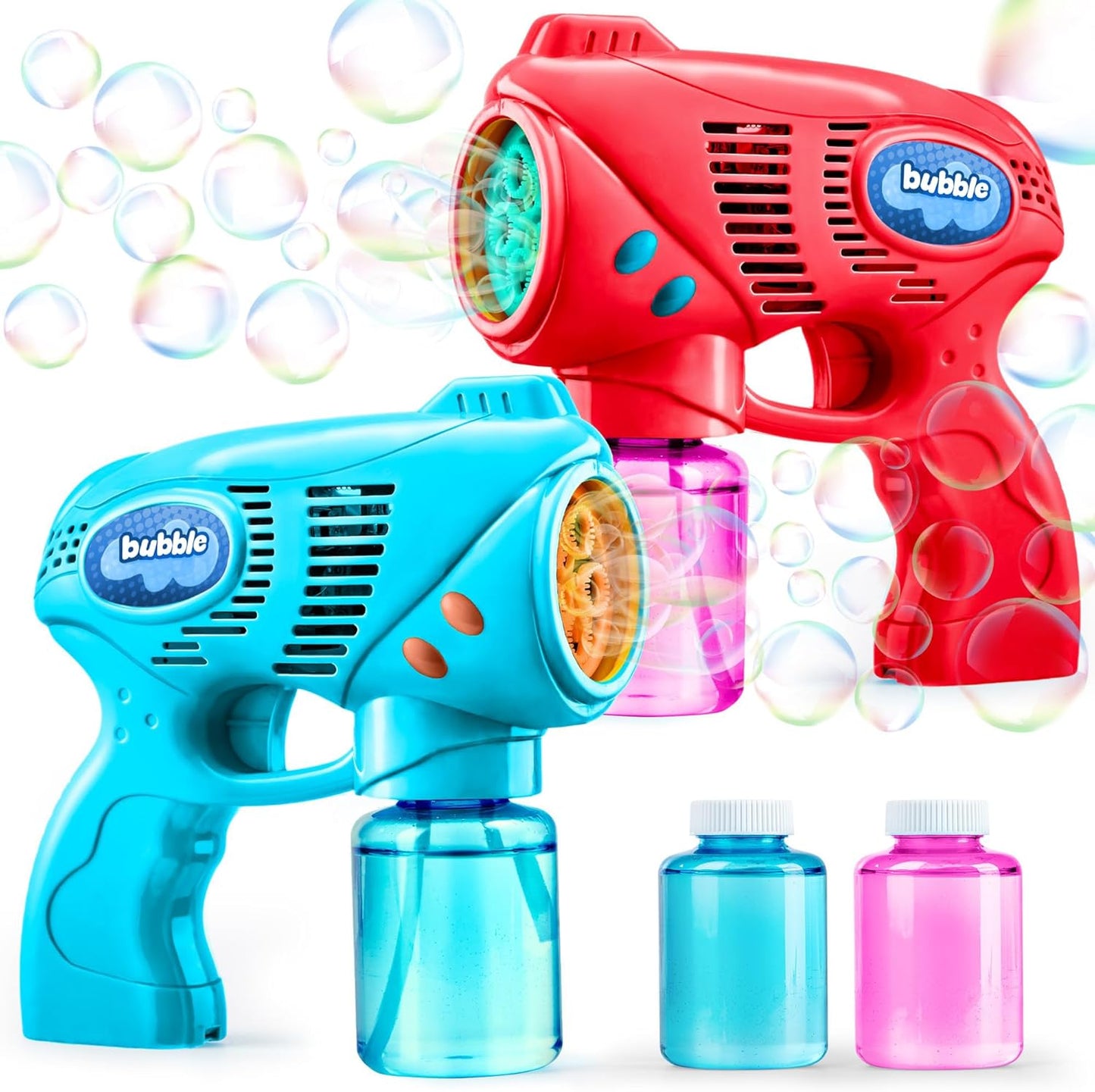 Seifenblasenpistolen-Set für Kinder, Blau+rot