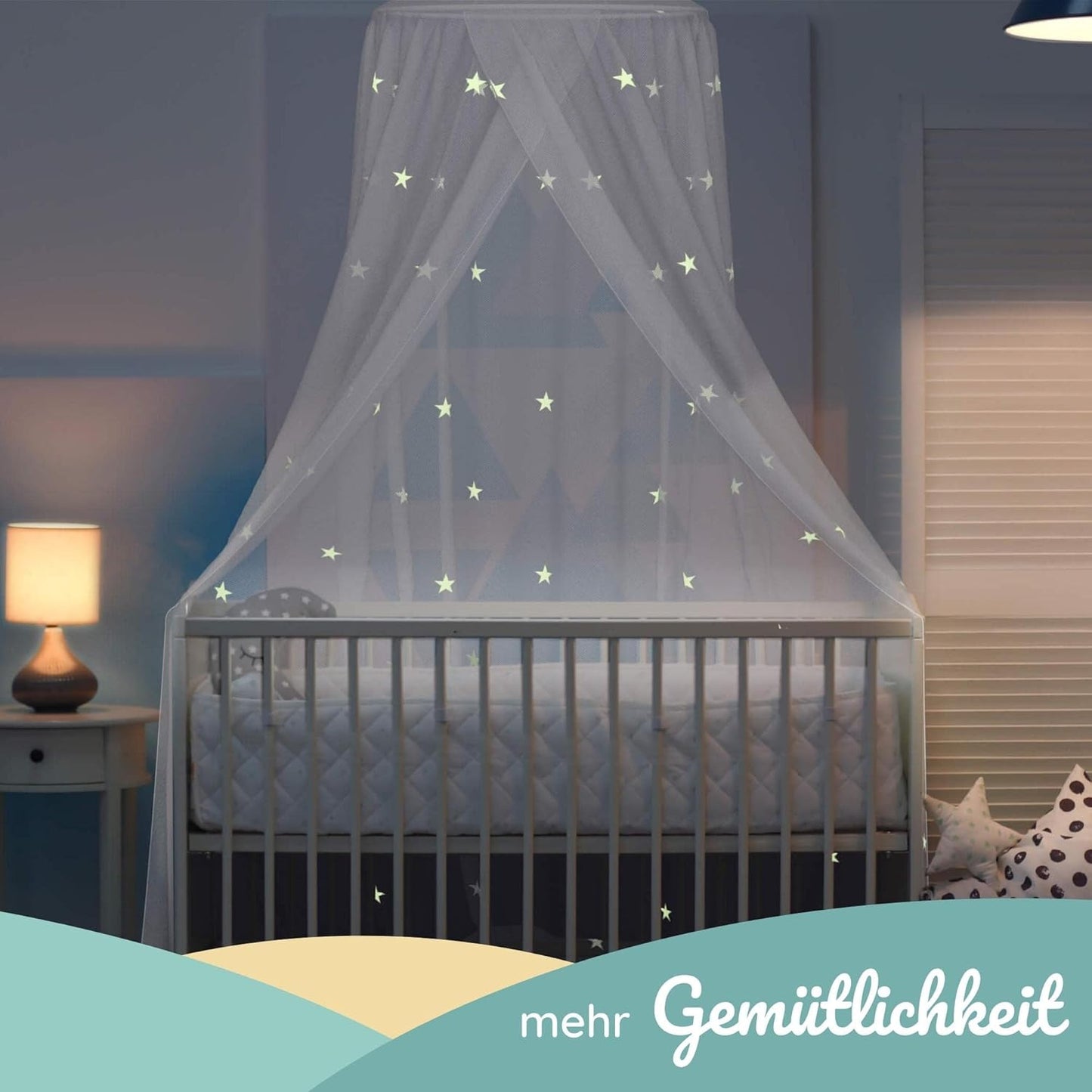 Baldachin für das Kinderzimmer, Transparent mit Sternen