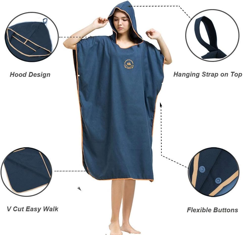 Surf Poncho mit Kapuze, Marineblau