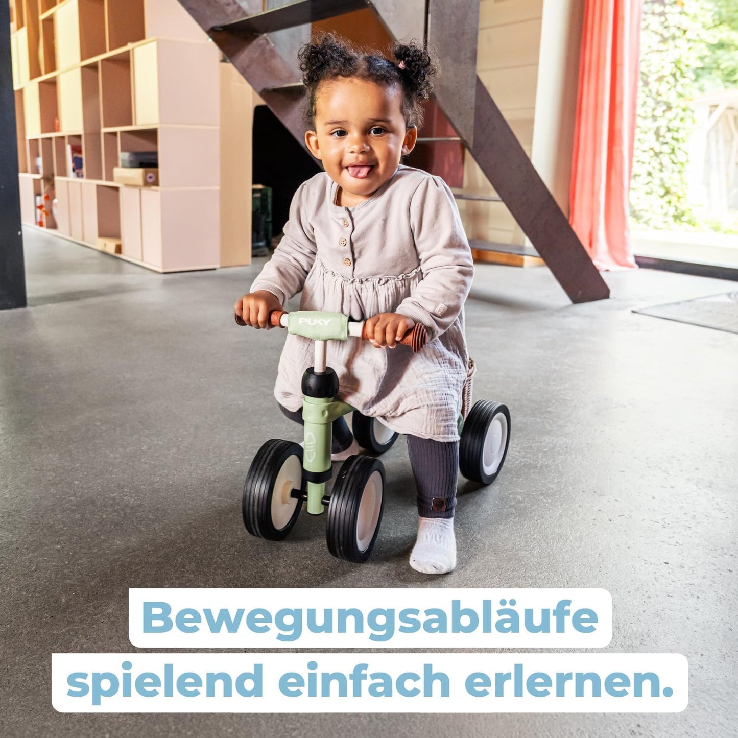 PUKYLINO Rutschfahrzeug mit Lenkerpolster retro blue, Retro Blue + Lenkerpolster