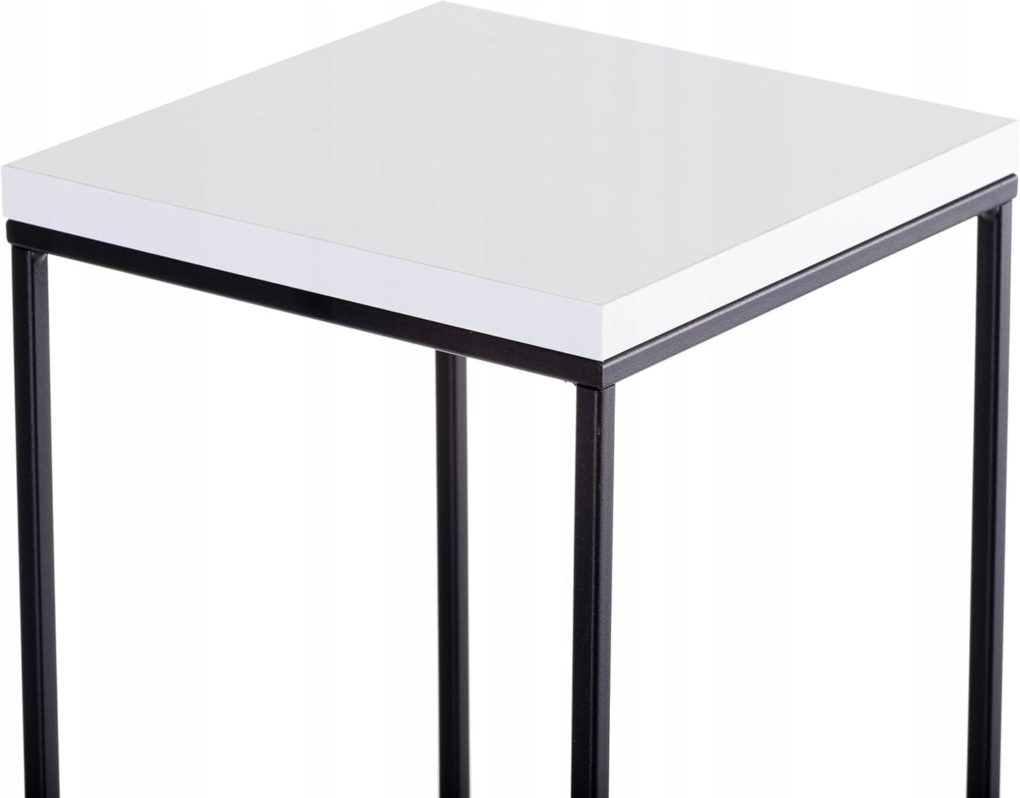 Pflanzenständer im Loft-Stil, Schwarz - Weiß 80 cm