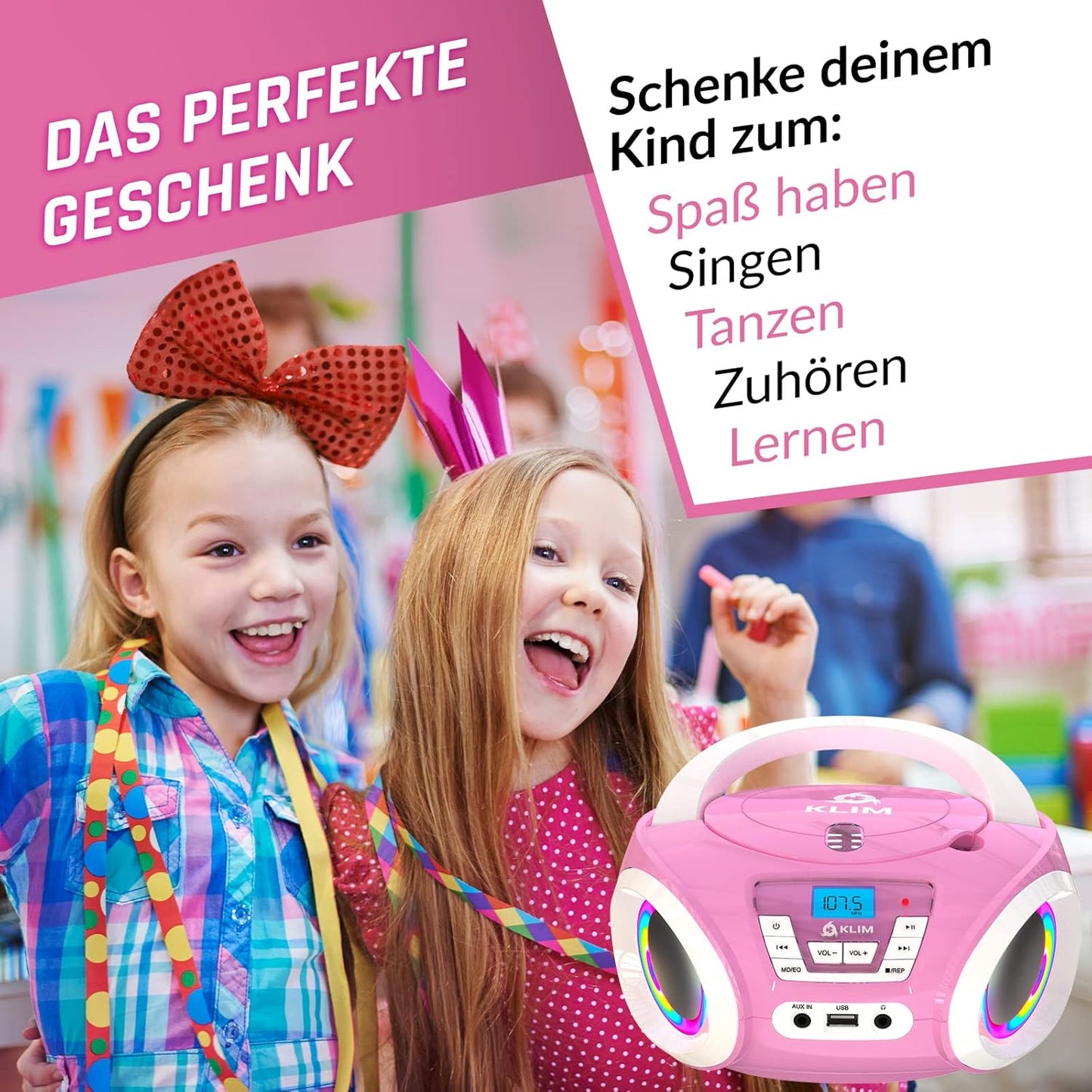 CD-Player für Kinder, Rosa
