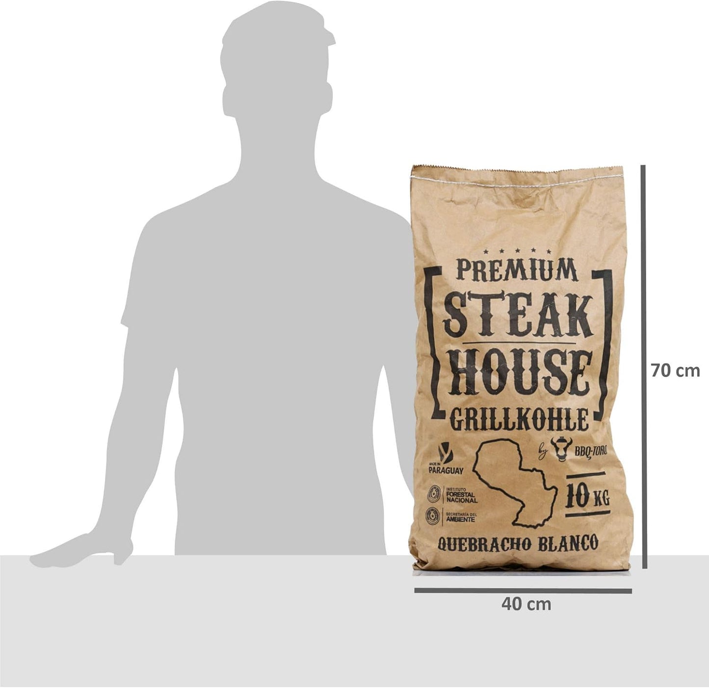 Premium Steakhouse Grillkohle (10 kg), 10.0 Kilogramm
