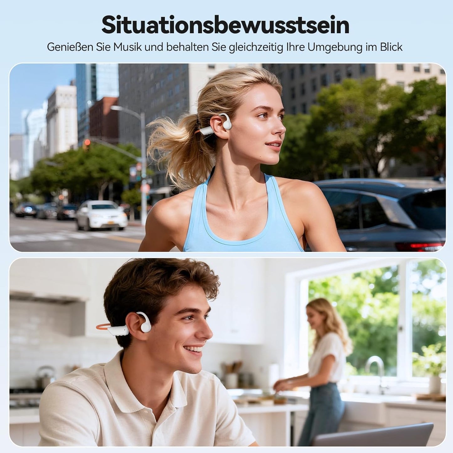Knochenschall Bluetooth-Kopfhörer, Weiss