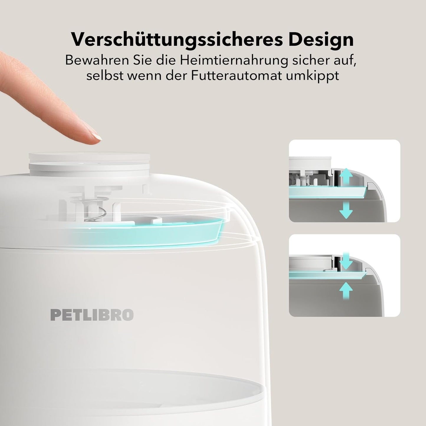 Intelligenter Futterautomat PLAF108 mit APP-Steuerung, Weiss
