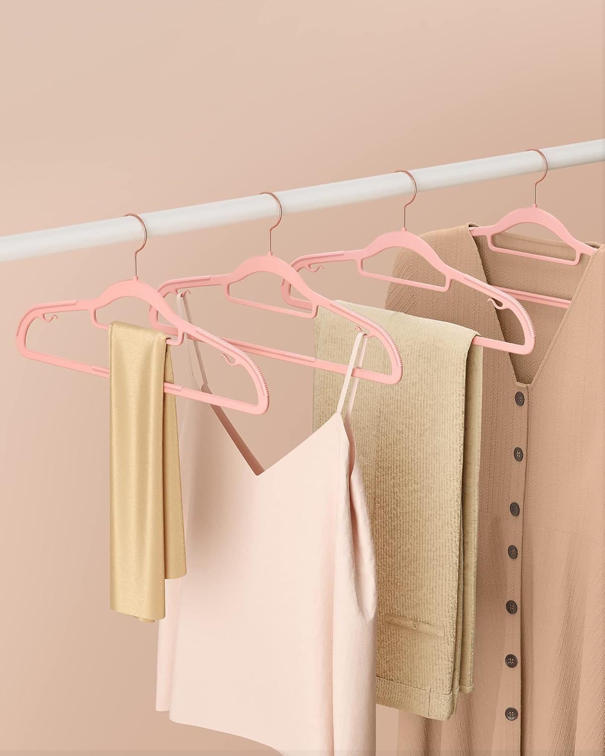 30er-Set Kleiderbügel, Roségold + Hellrosa + Rosa Set of 30