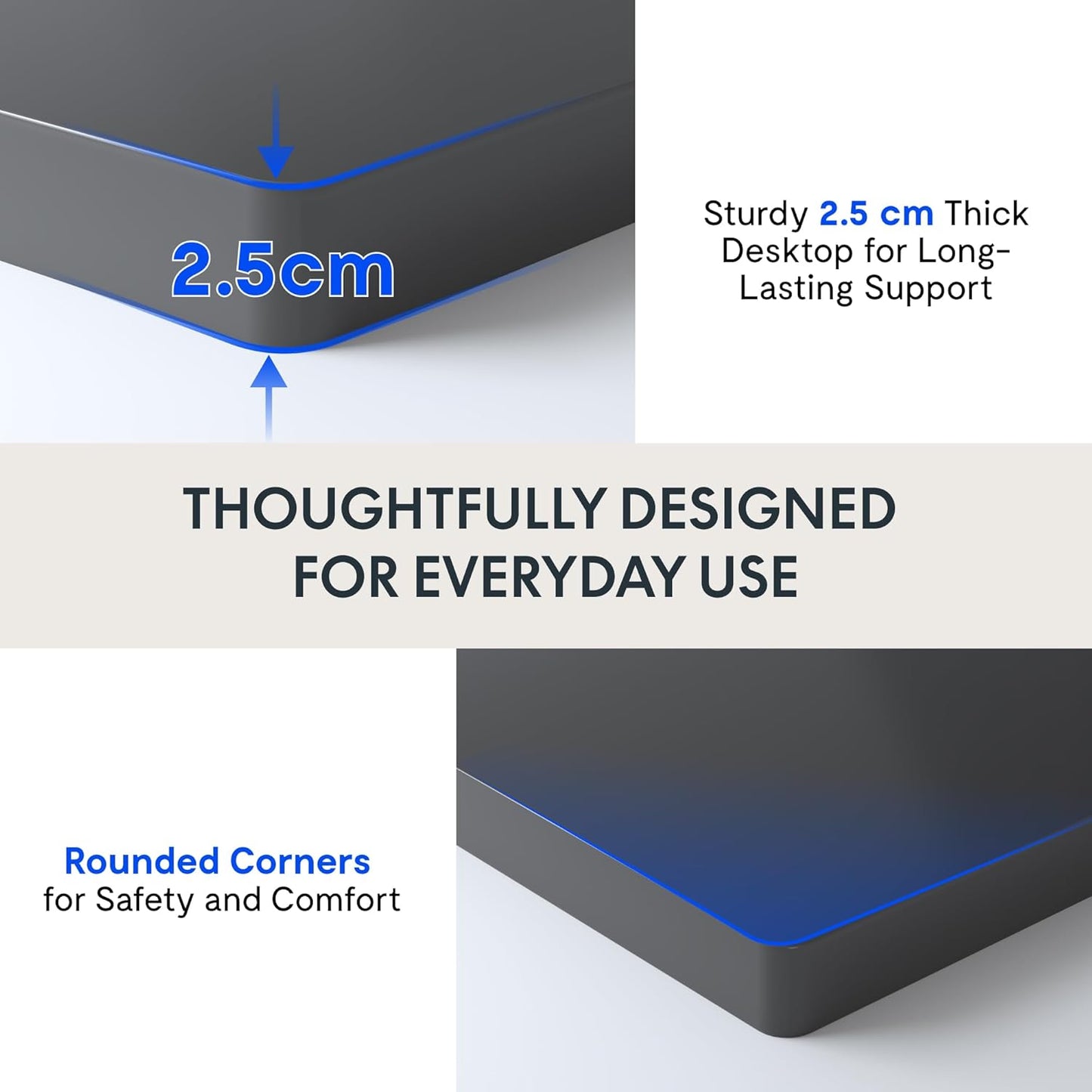 Tischplatte, 120 x 60 cm Schwarz (One-piece Tabletop)