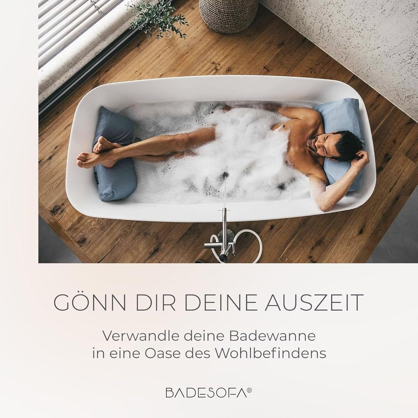 3-teiliges Badewannenkissen Komplettset, Beige 3-Piece Medium