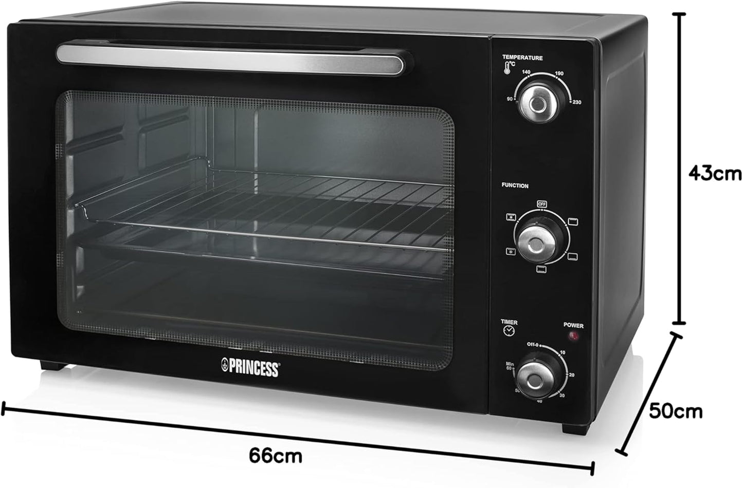 Umluft-Ofen für Grillen & Backen, 55 Liter Umluftofen