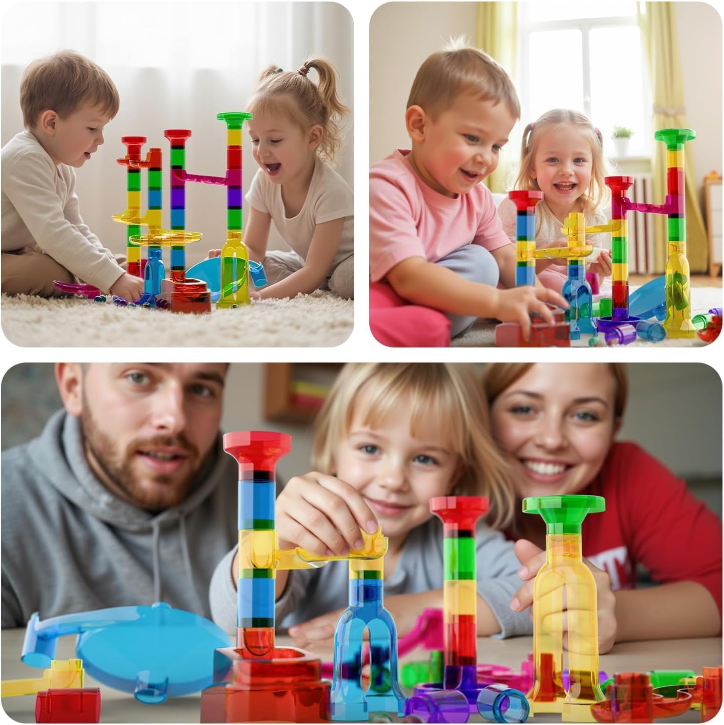 Murmelbahn Logikspiel-Set, 109 PCS Transparent