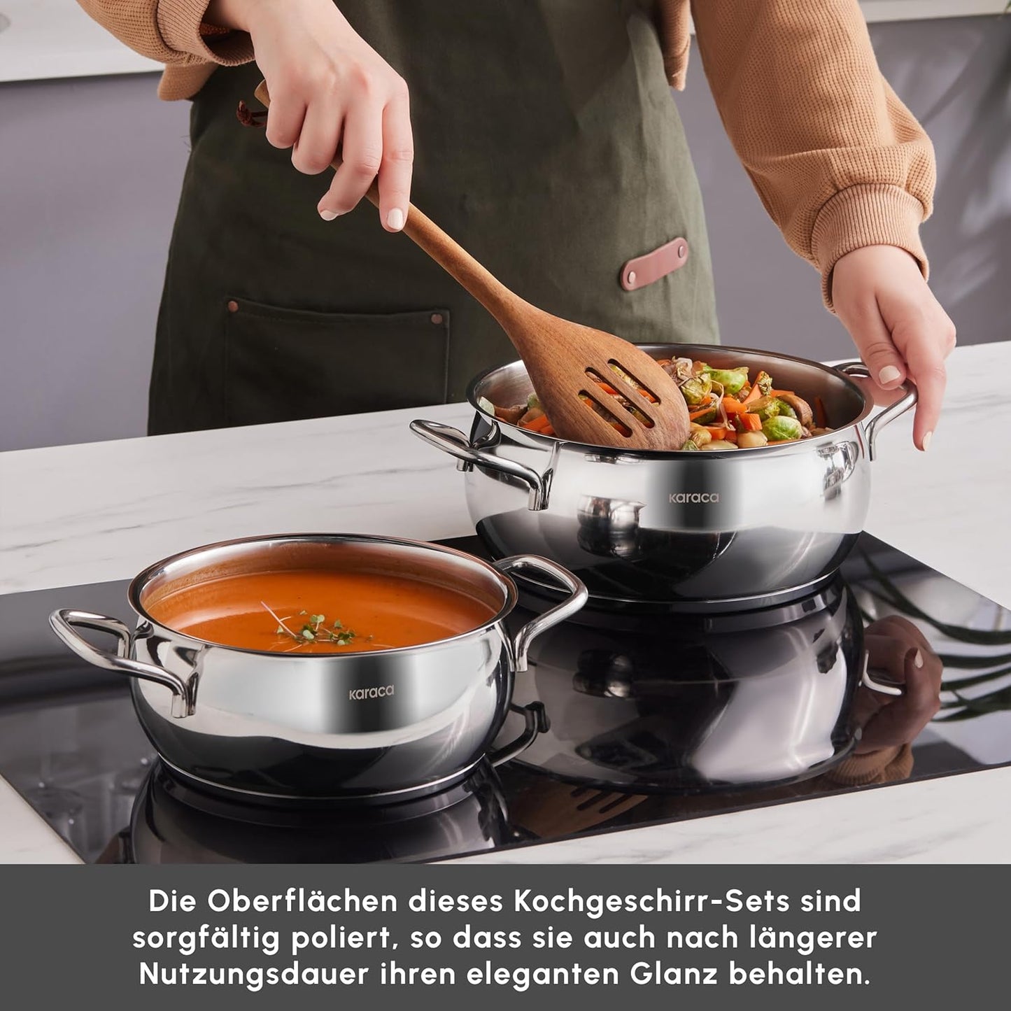 Emirgan 8-teiliges Topfset, Induktion, Medium Stahl