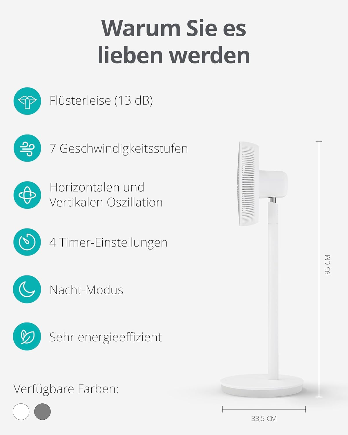 Whisper Essence Standventilator, Weiss